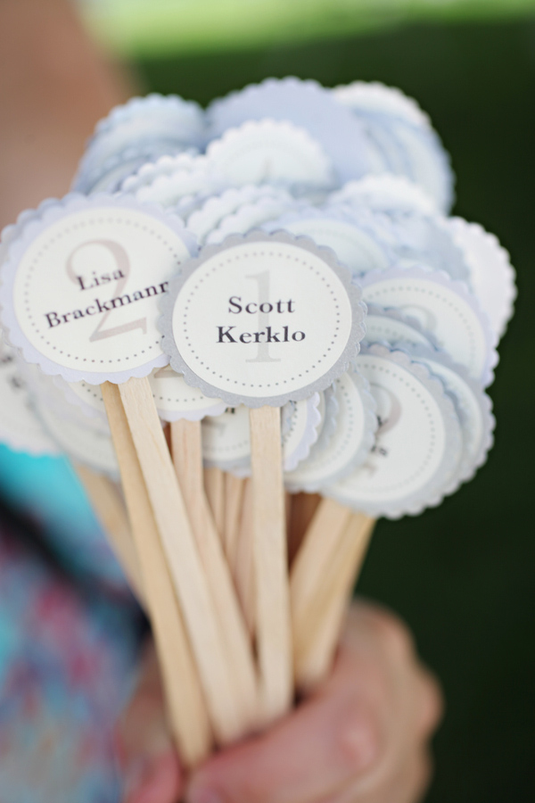 Nametags for wedding reception tables - Wedding Photo by Whitebox Weddings